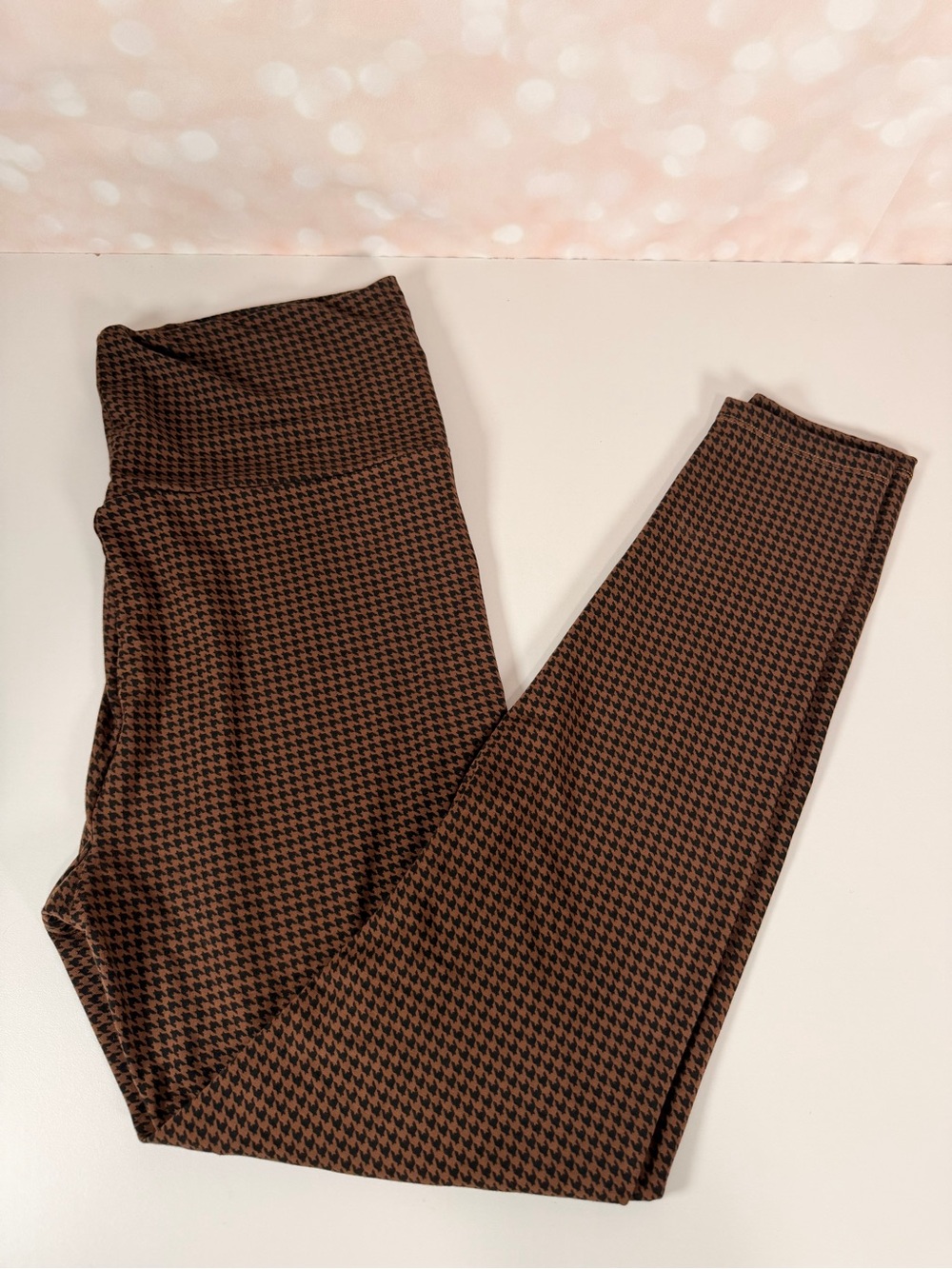 HATCH Brown & Black Houndstooth Legging